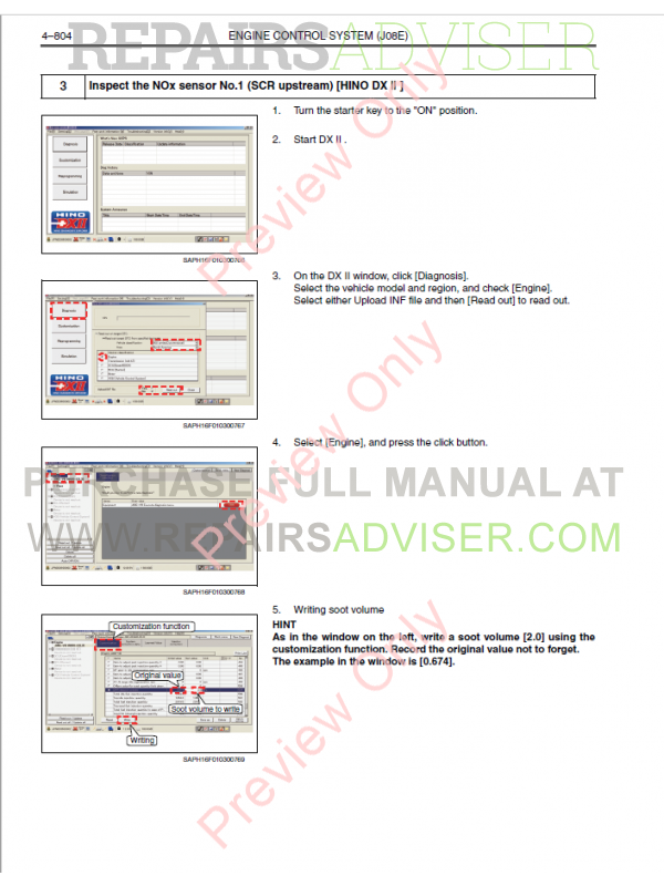 Hino 2018 Trucks 238-358 J08E-VB/WU Engine PDF Manuals Download